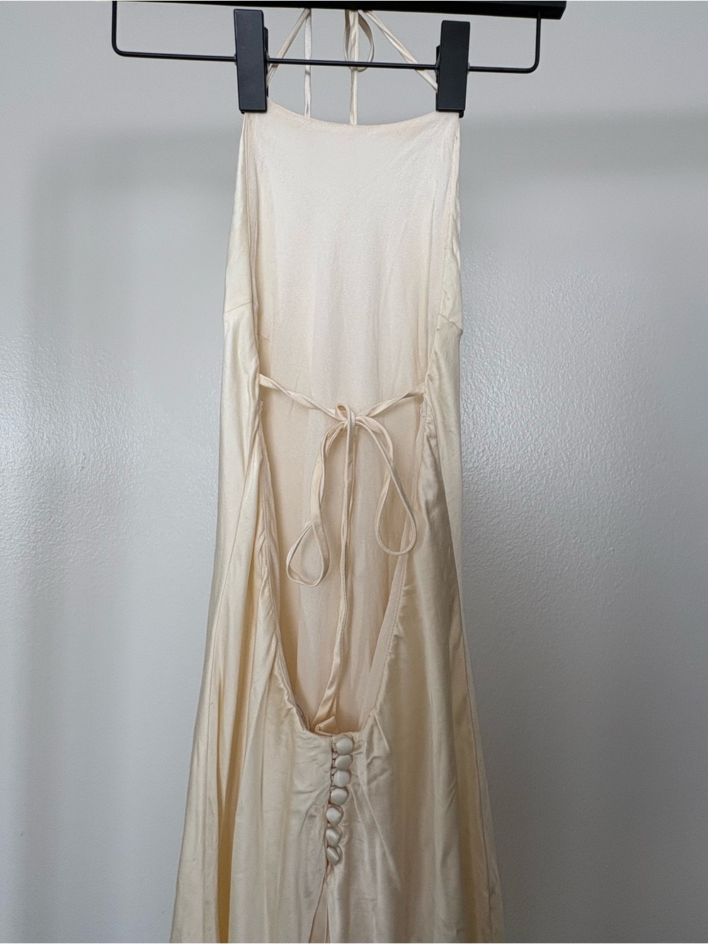 Reformation Jeany Silk Dress in Champagne - Picture 3 of 5